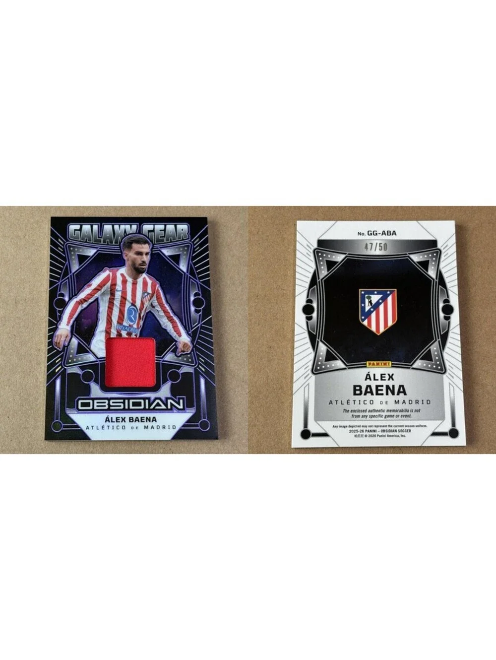 2025-26 Panini Obsidian Soccer Alex Baena #GG-ABA Galaxy Gear Purple #/50